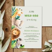 Safari dier waterverf baby shower uitnodiging