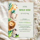 Safari dier waterverf baby shower uitnodiging