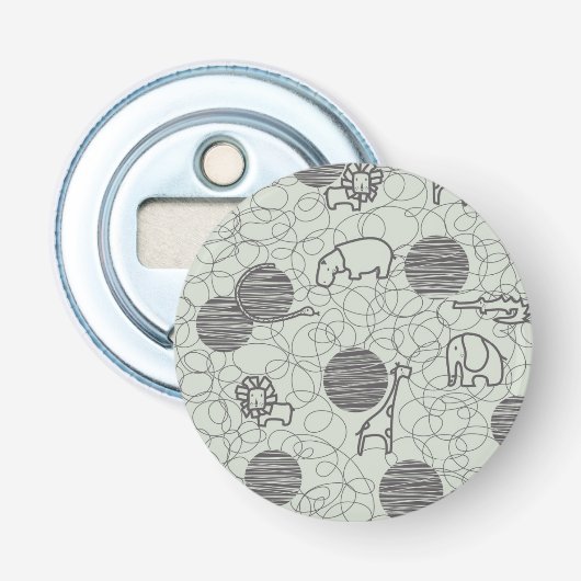 safari - dieren 1 button flesopener (Voorkant)