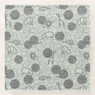 safari - dieren 1 glazen onderzetter