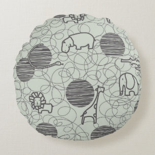 safari dieren 1 rond kussen