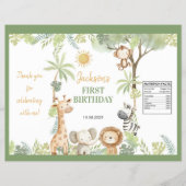 Safari Dieren 1e Verjaardag Chip Bag Wrapper Flyer (Voorkant)