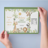 Safari Dieren 1e Verjaardag Chip Bag Wrapper Flyer (Hand)