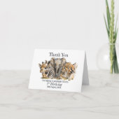 Safari Dieren 1e Verjaardag Dank u Bedankkaart (Voorkant)