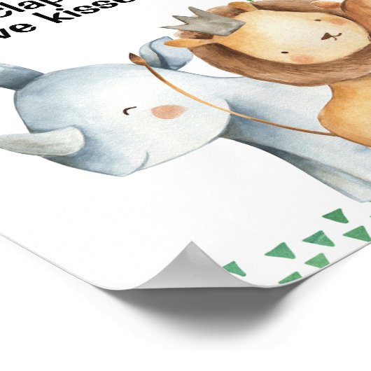 Safari Dieren 1e verjaardag van het Poster van Mij (Hoek)