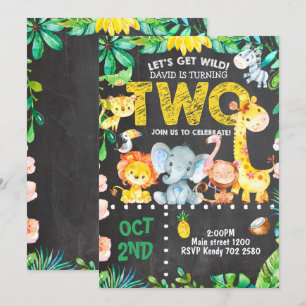 Safari Dieren 2e verjaardag Oerwoud ZOO Kaart