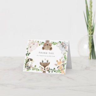 Safari Dieren Baby Shower Bedankkaart