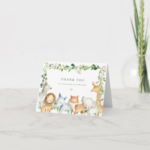 Safari Dieren Baby Shower Bedankkaart