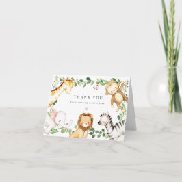 Safari Dieren Baby Shower Bedankkaart