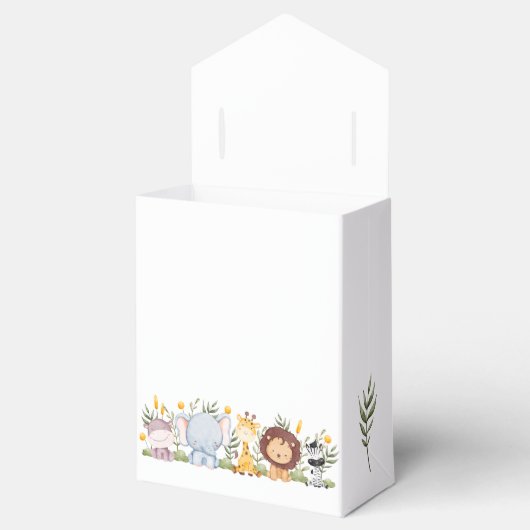 Safari Dieren Baby shower Favor Boxen Modern Bedankdoosjes (Geopend)