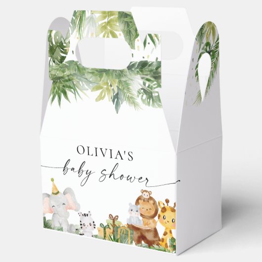 Safari Dieren Baby Shower Favor Doos Bedankdoosjes (Geopend)