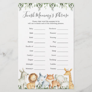 Safari Dieren Baby Shower Maak Moeder's Zin Af