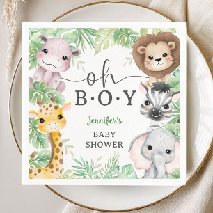 Safari Dieren Baby Shower Oh Jongen Tropische Jung Servet