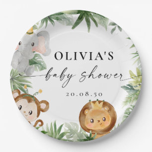 Safari Dieren Baby Shower Papieren Borden Bordje