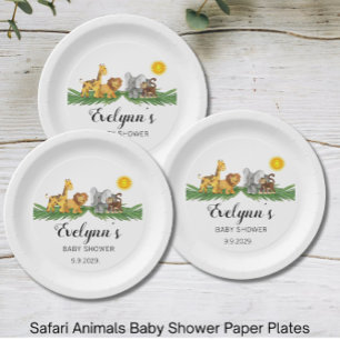 Safari Dieren Baby Shower  Papieren Bordje