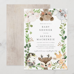 Safari Dieren Baby Shower Uitnodiging