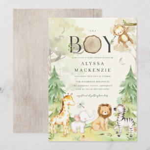 Safari Dieren Baby Shower Uitnodiging