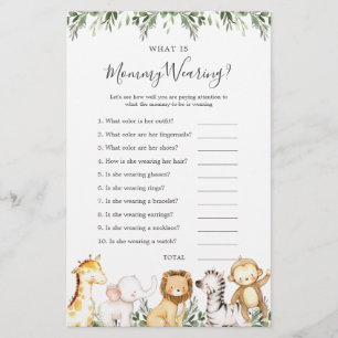 Safari Dieren Baby shower Wat draagt mama