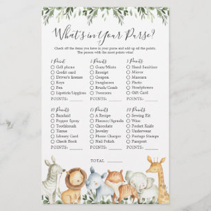 Safari Dieren Baby shower Wat zit er in je tas