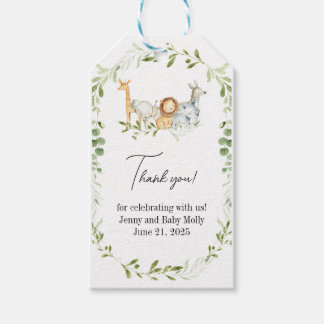 Safari Dieren Bedankt Labels, Safari Cadeaubijslui Cadeaulabel
