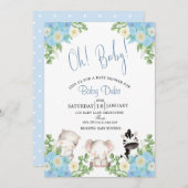 safari dieren Blue Boy Shower uitnodiging (Voorkant / Achterkant)