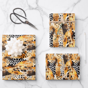 Safari Dieren' Bont Prints Exotisch Modern Inpakpapier Vel