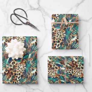 Safari Dieren' Bont Prints Exotisch Modern Inpakpapier Vel