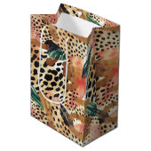 Safari Dieren Bont Prints Patronen Savannah Boho Medium Cadeauzakje (Voorkant Gekanteld)