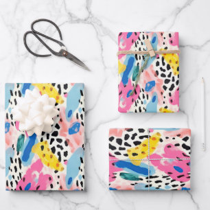 Safari Dieren' Bont Prints Patroon Kleurrijk Plezi Inpakpapier Vel