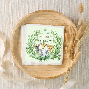 Safari Dieren Cute Bow Baby Shower Servet