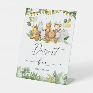 Safari Dieren Dessert Bar Teken Reclamebord Met Voetstuk