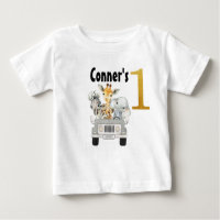 Safari Dieren Eerste Verjaardag T-shirt