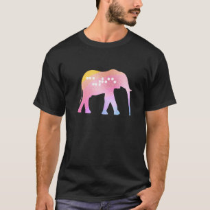 Safari Dieren Elephant Cutie Braille Pastel Kinder T-shirt