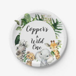 Safari Dieren Foliage Birthday Party Bord
