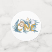 Safari Dieren Gepersonaliseerde Eerste Verjaardag Confetti (Kleine voorkant)