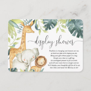 Safari dieren geslacht neutrale display douche informatiekaartje