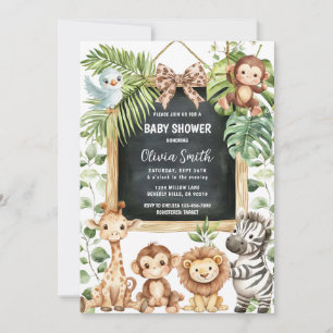 Safari Dieren Groene Baby Shower Kaart