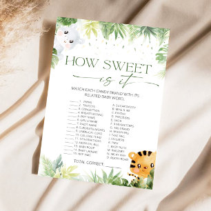 Safari Dieren Hoe Smaakt Het Baby Shower Spel