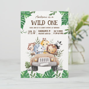 Safari Dieren Jungle Feest Uitnodiging