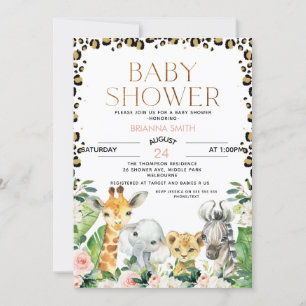 Safari Dieren Luipaard Print Baby Borrel Kaart