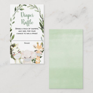 Safari-dieren maskeren de groene diaperloten informatiekaartje