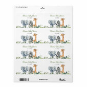 Safari dieren mini-waterfles of champagne etiket (Full Sheet)