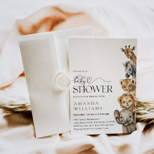 Safari Dieren Modern Baby shower Kaart