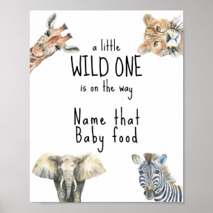 Safari dieren - Noem dat baby voedsel Poster