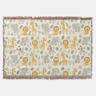 Safari dieren nursery print deken