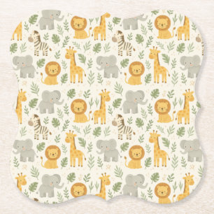 Safari dieren nursery print kartonnen onderzetters