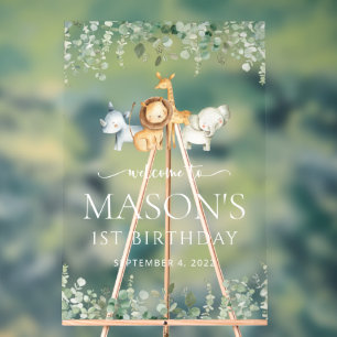 Safari Dieren, Oerwoud, Wild One, Verjaardag Welko Acryl Bord