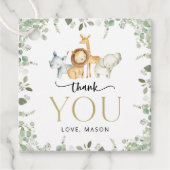 Safari Dieren, Oerwoud, Wilde, Eerste Verjaardag Bedankjes Labels (Voorkant)