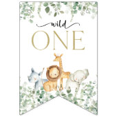 Safari Dieren, Oerwoud, Wilde, Eerste Verjaardag Vlaggetjes (Eerste vlag)