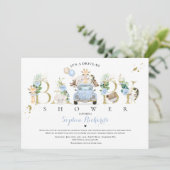 Safari Dieren rijden door Baby shower Greenery Gol Kaart (Staand voorkant)